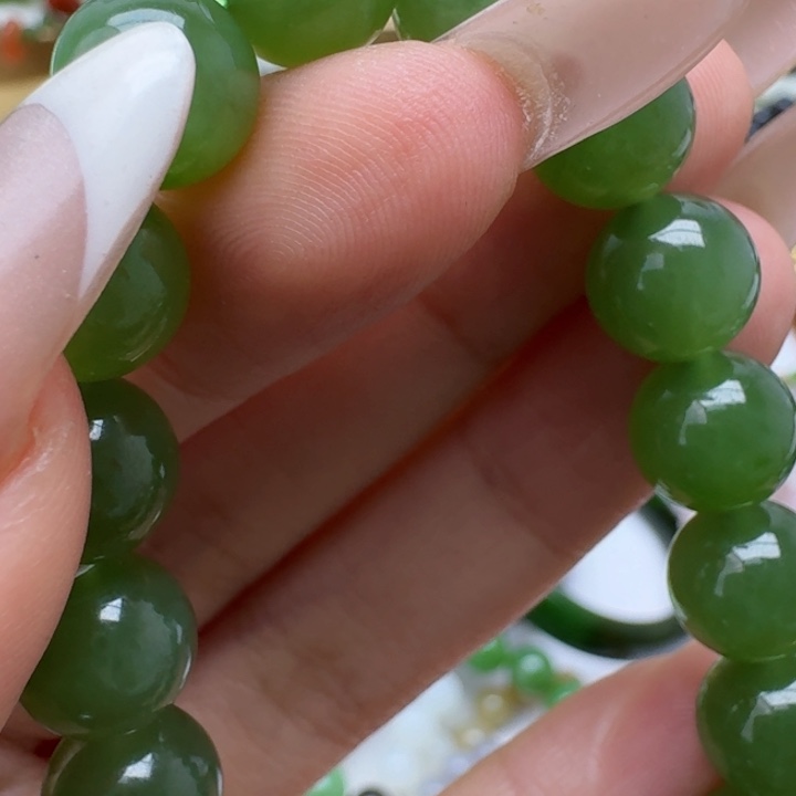 森***者和田玉未镶嵌手链