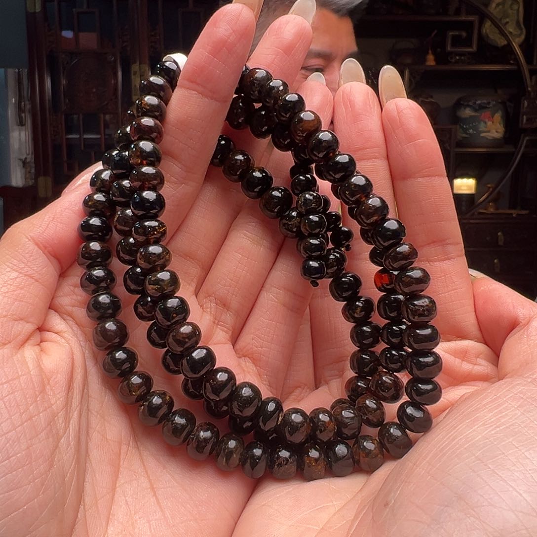 琥珀裸石未镶嵌风***去抚顺琥珀70005。8mm