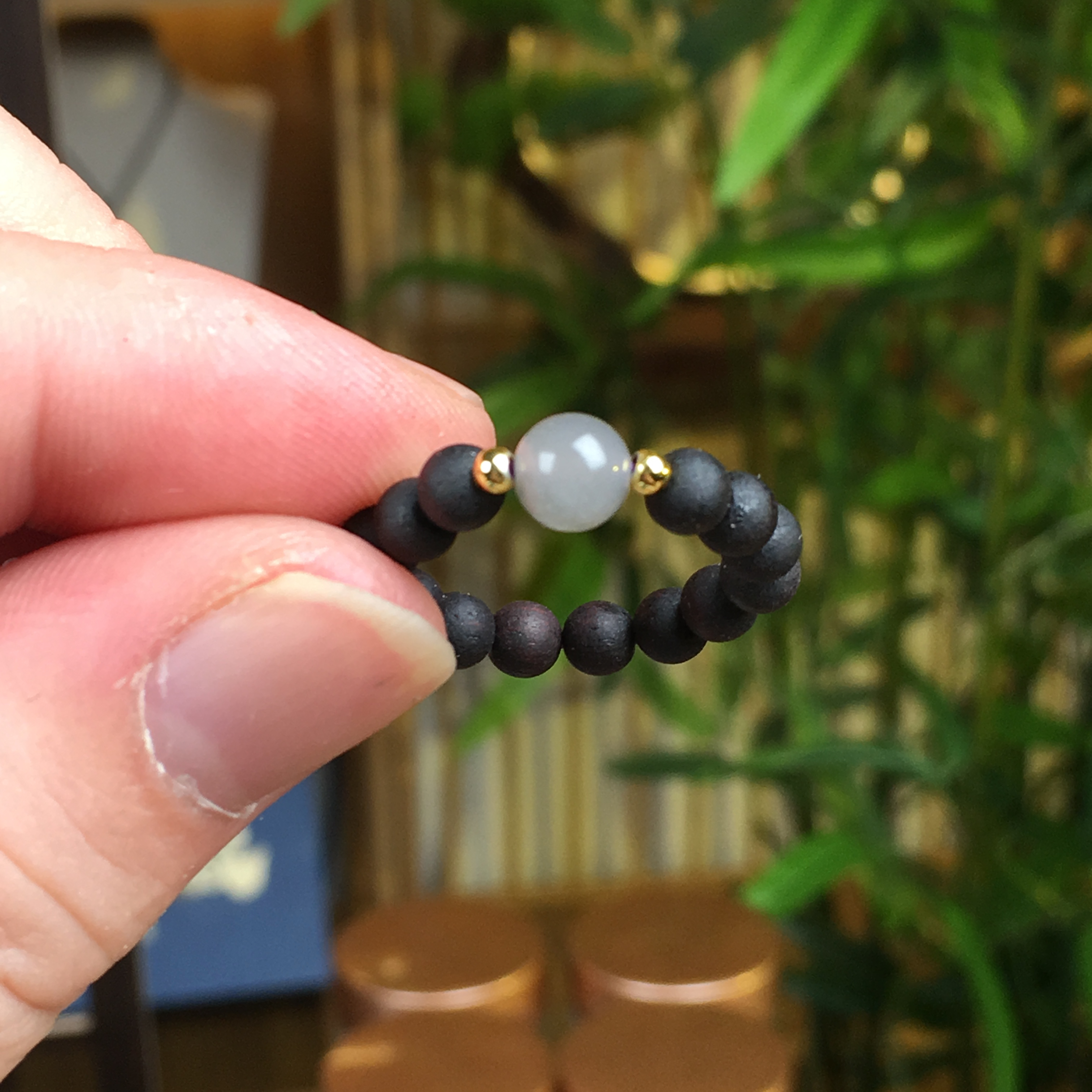 【一点紫】 天然保真降真香4mm胭脂戒指国风手工新中式高端指环文创