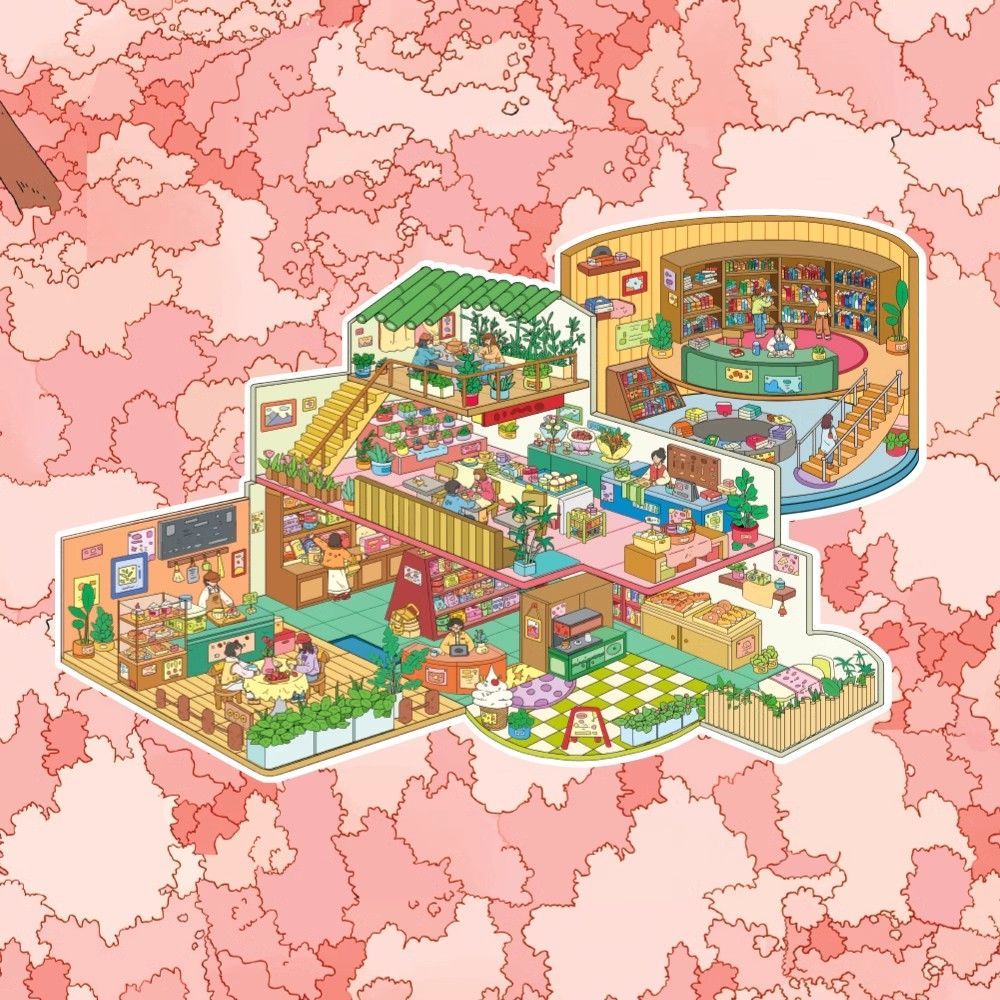 李的百宝箱2.0原创造景贴纸爆款春暖花开系列diy小屋微缩场景贴纸