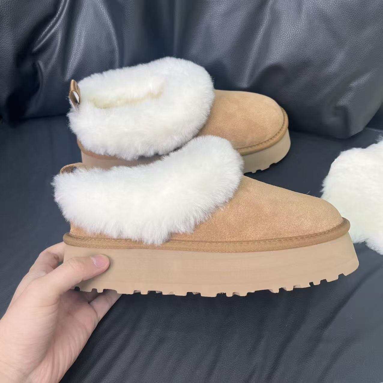 低帮-羊毛一体雪地靴