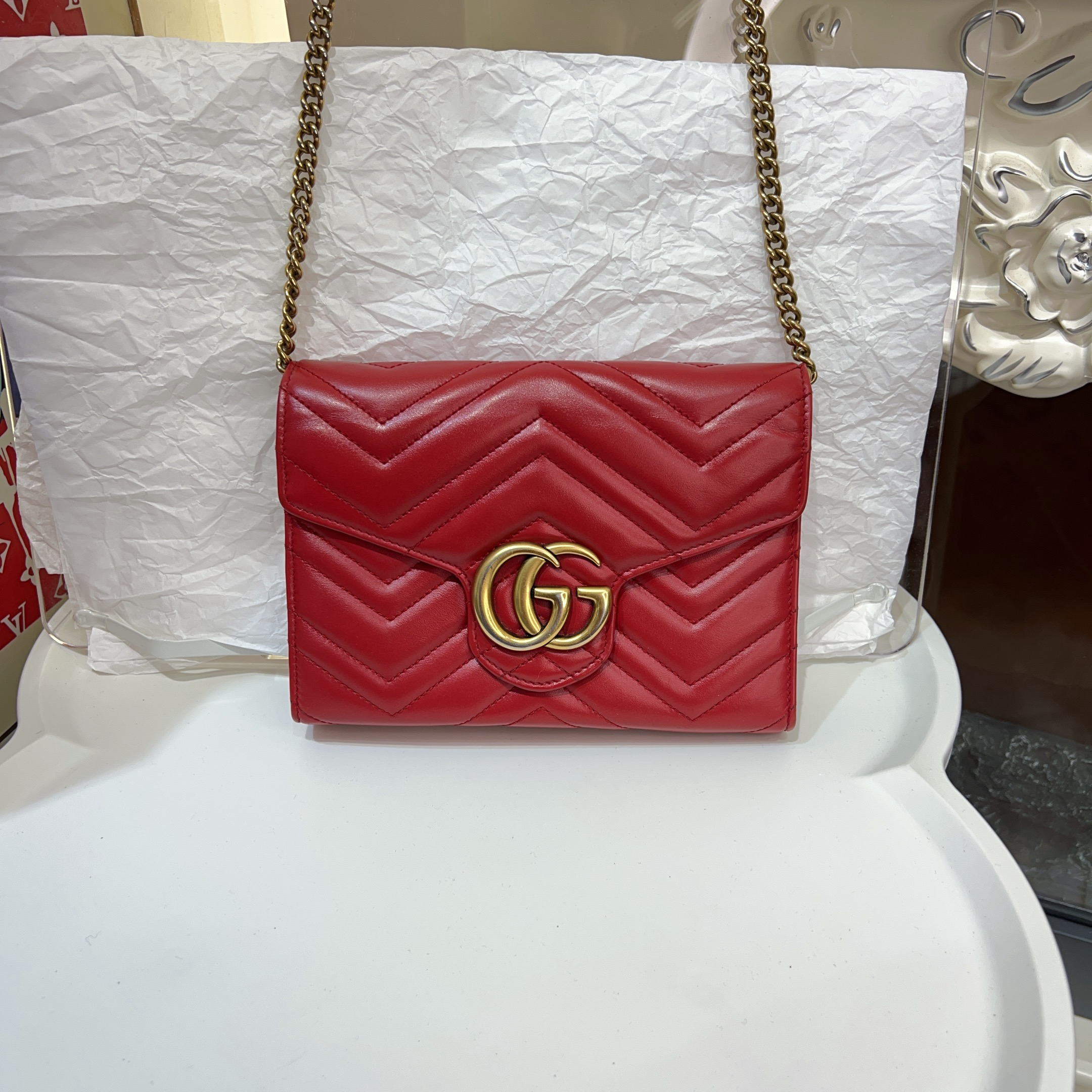 95新 GUCCI/古驰 gucci古驰马蒙链条包a6624