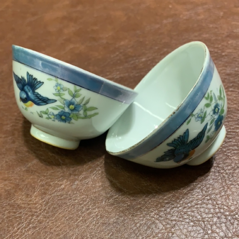 民民民花鸟纹杯一对