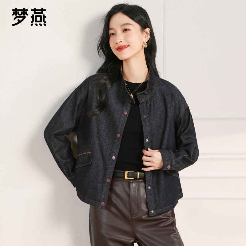 梦燕春秋女气质大方时尚百搭宽松休闲舒适简约时尚茄克AA06B5016
