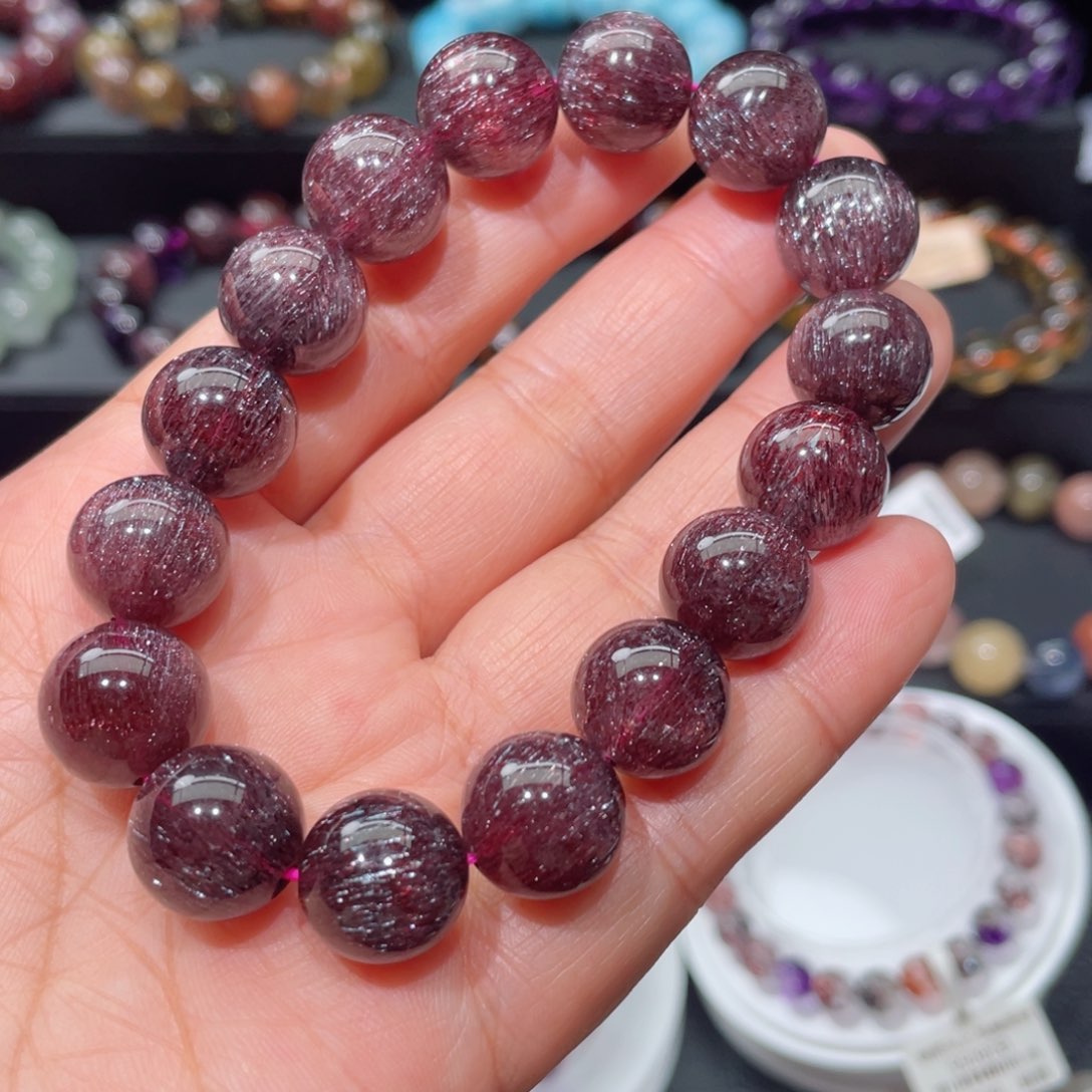 水晶手链未镶嵌超七手链，晶体通透