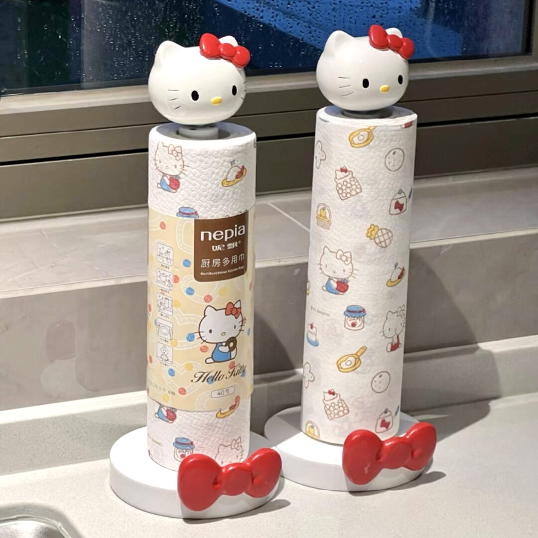 【新家的100个快递】HEllokitty纸巾架厨房卷纸收纳摆件客厅装饰