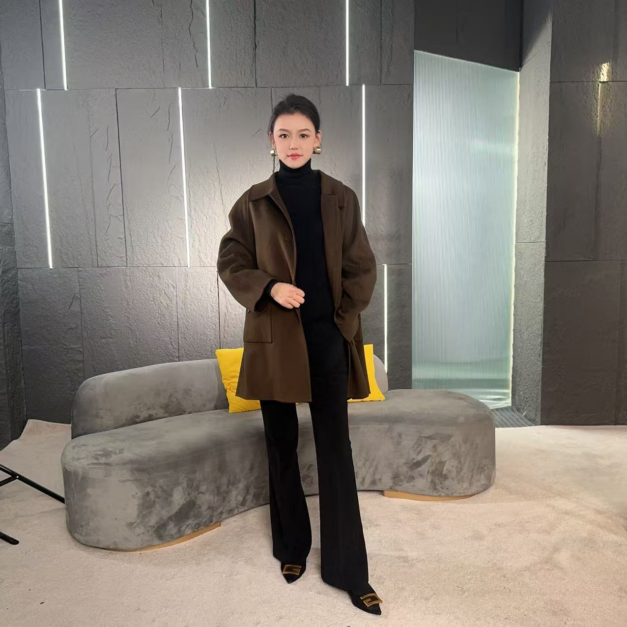 Falaibang/法莱邦6662咖色羊毛大衣