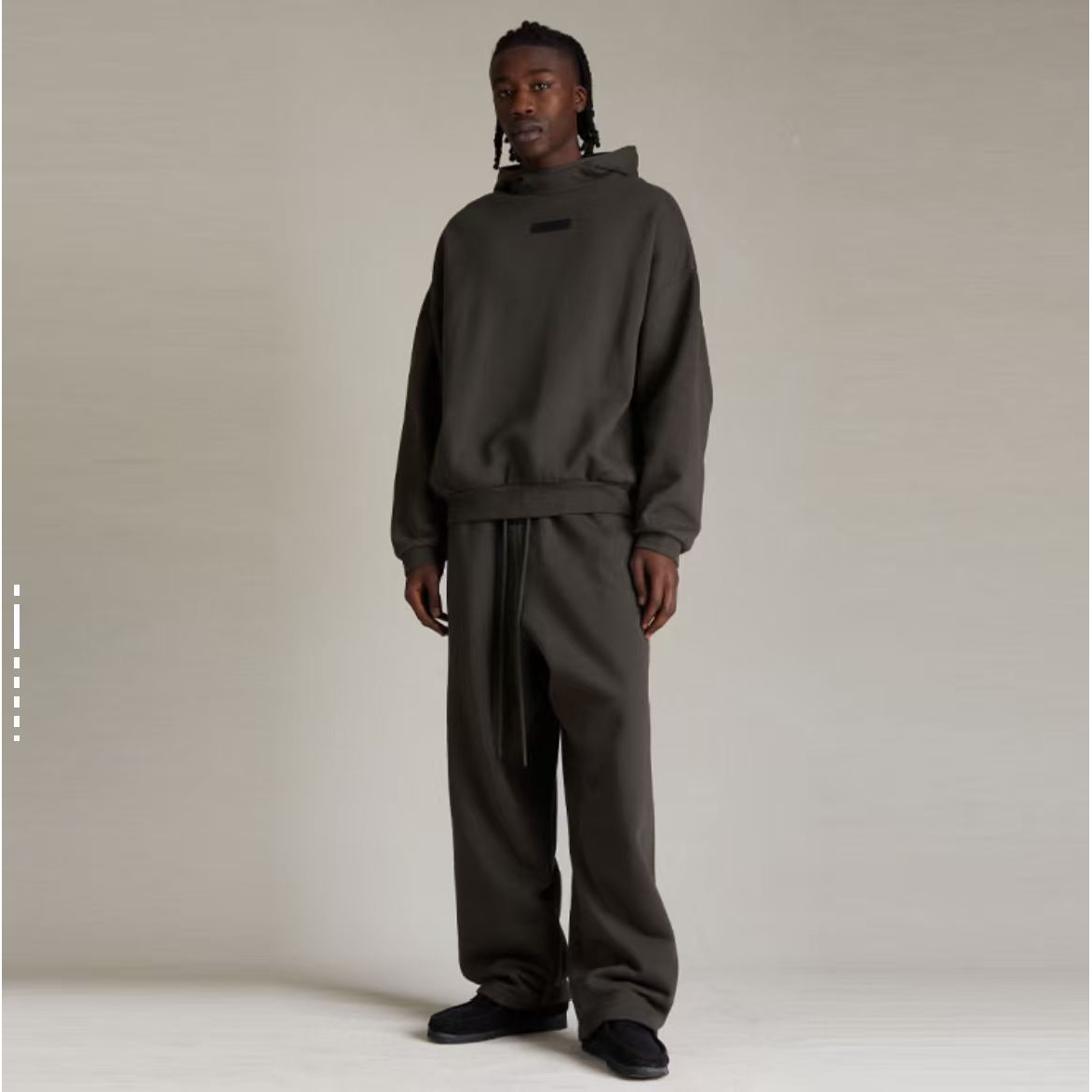 Ess FOG 24款秋冬加绒宽松连帽卫衣男女美式皮标运动连帽