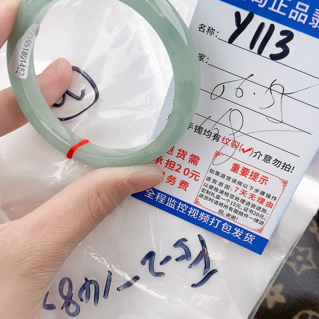 翡翠手镯以实物为准微色差Y113