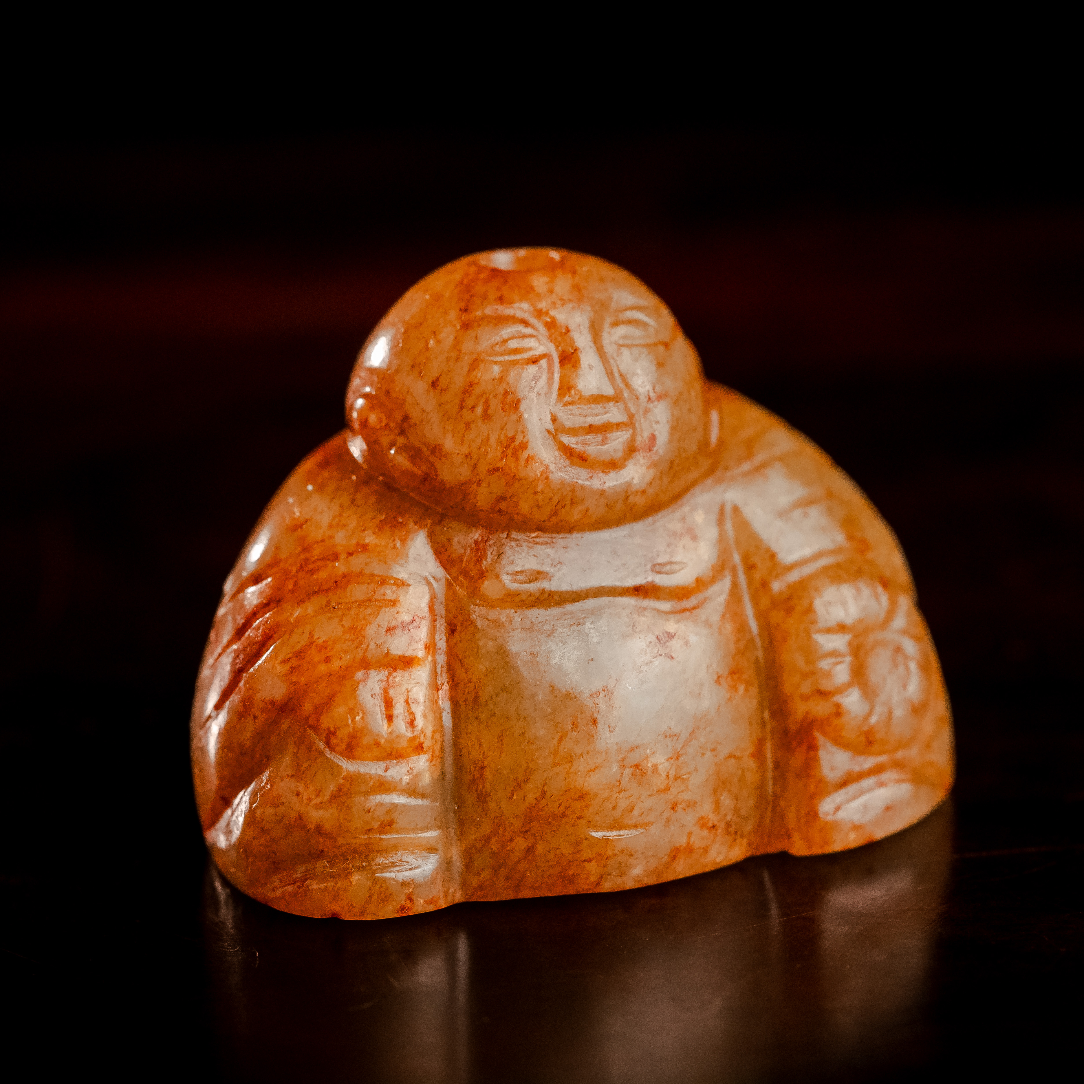 明代和田玉米勒佛造像-NX