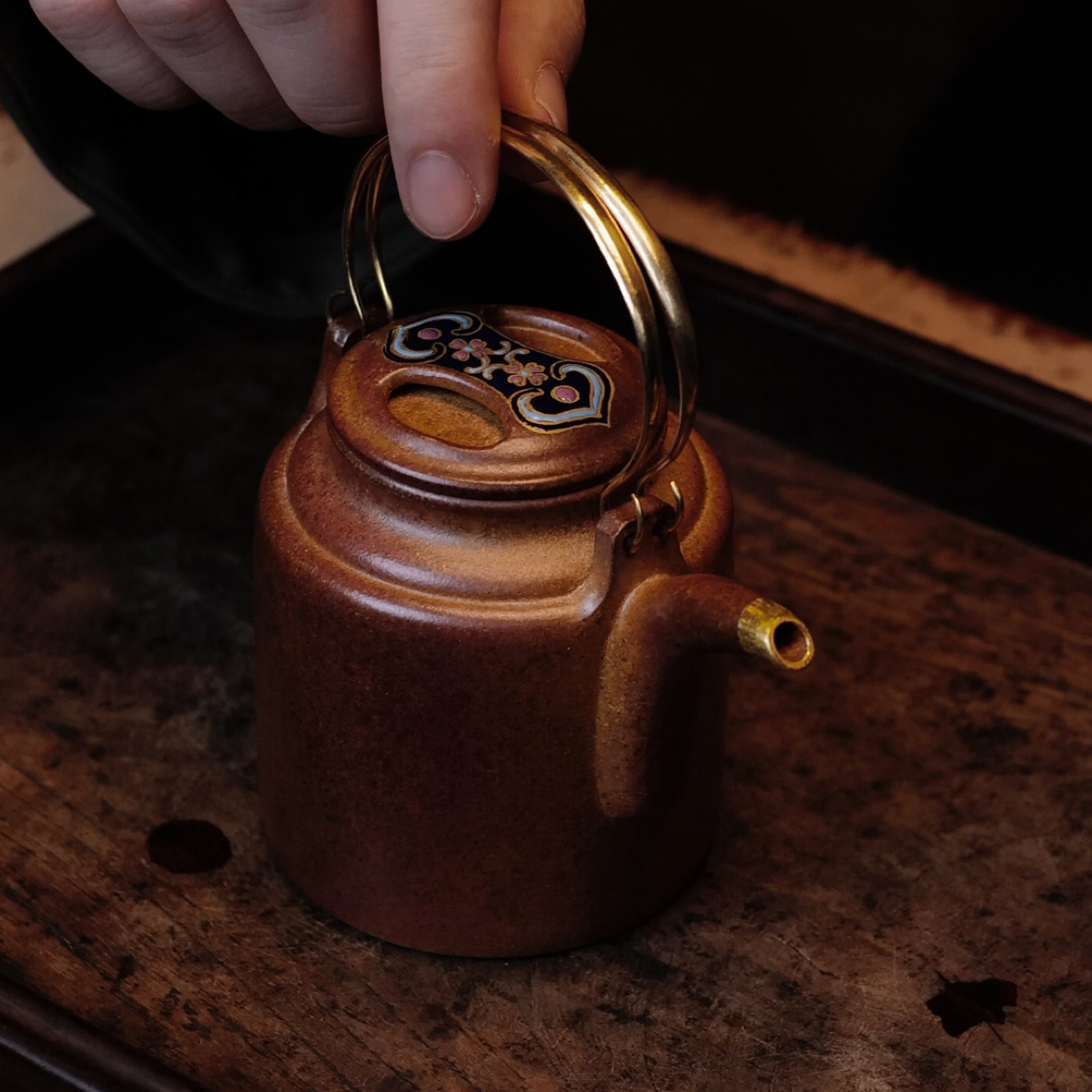 陈炑炑茶器 黄金段古法柴烧洋桶壶 170cc