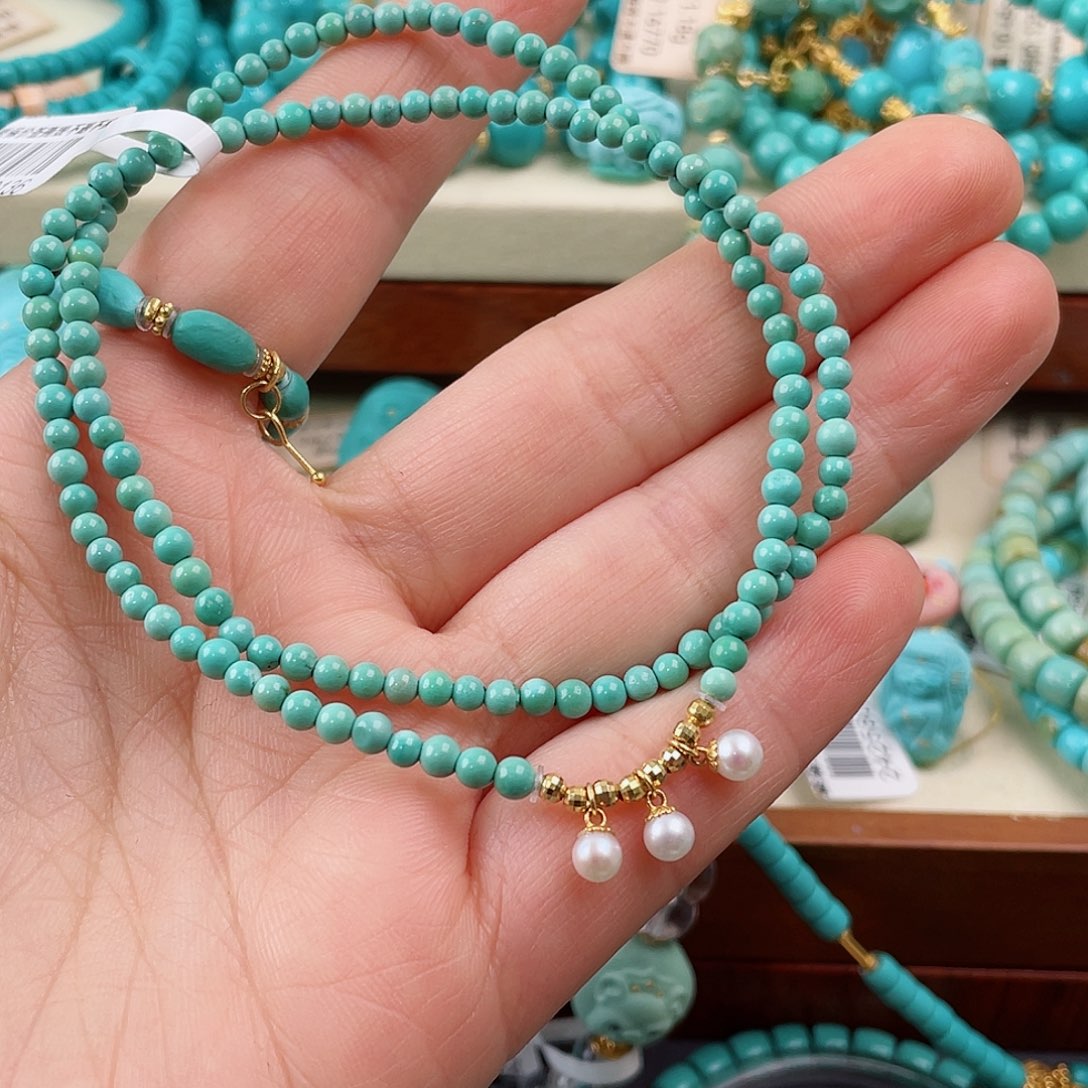 绿松石18K金镶嵌珠宝半成品用****3