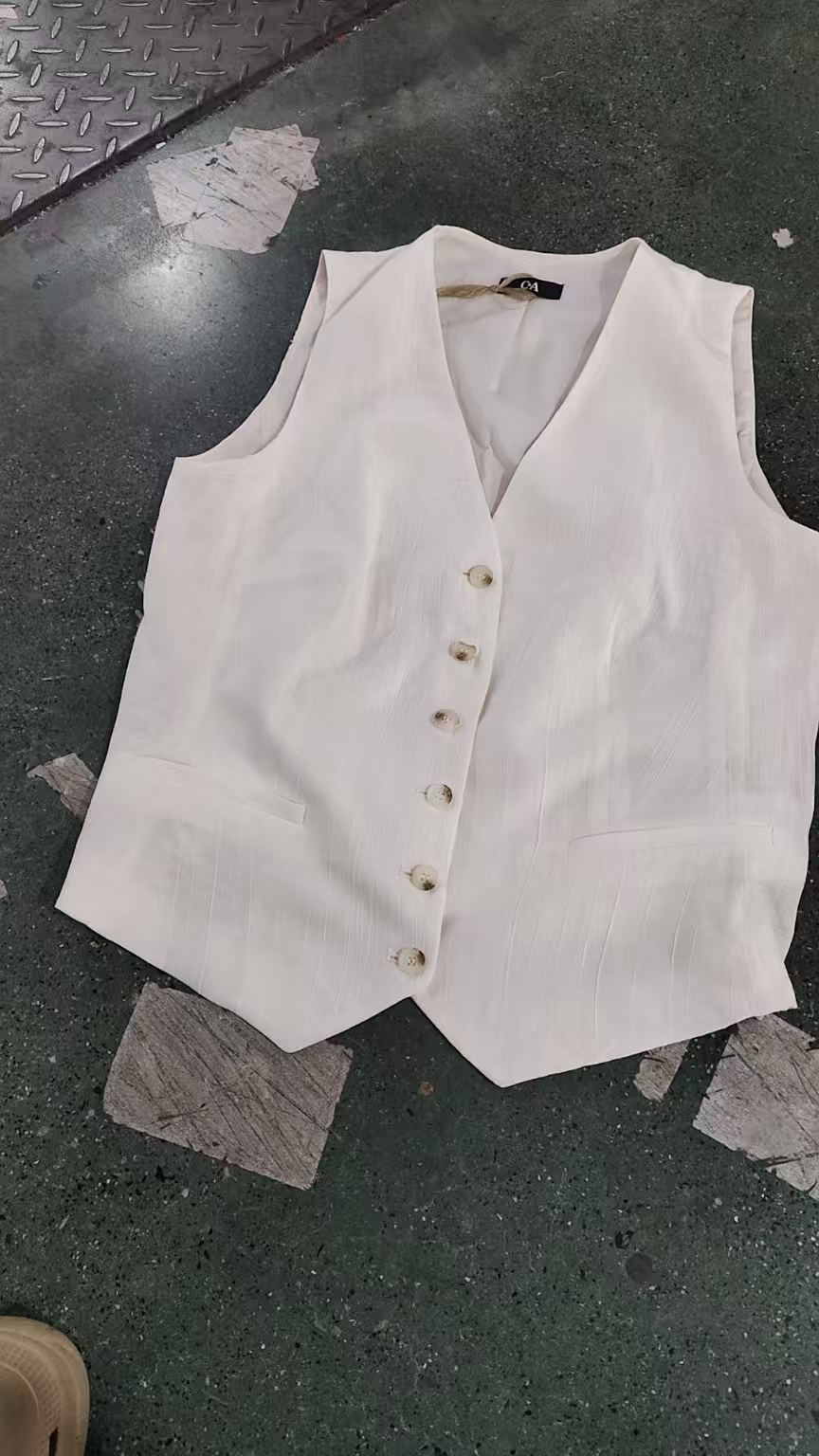 米杏色外贸无袖背心短袖