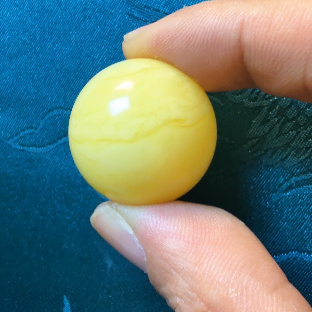 蜜蜡珠宝奇石未镶嵌远*蜜蜡单珠26m