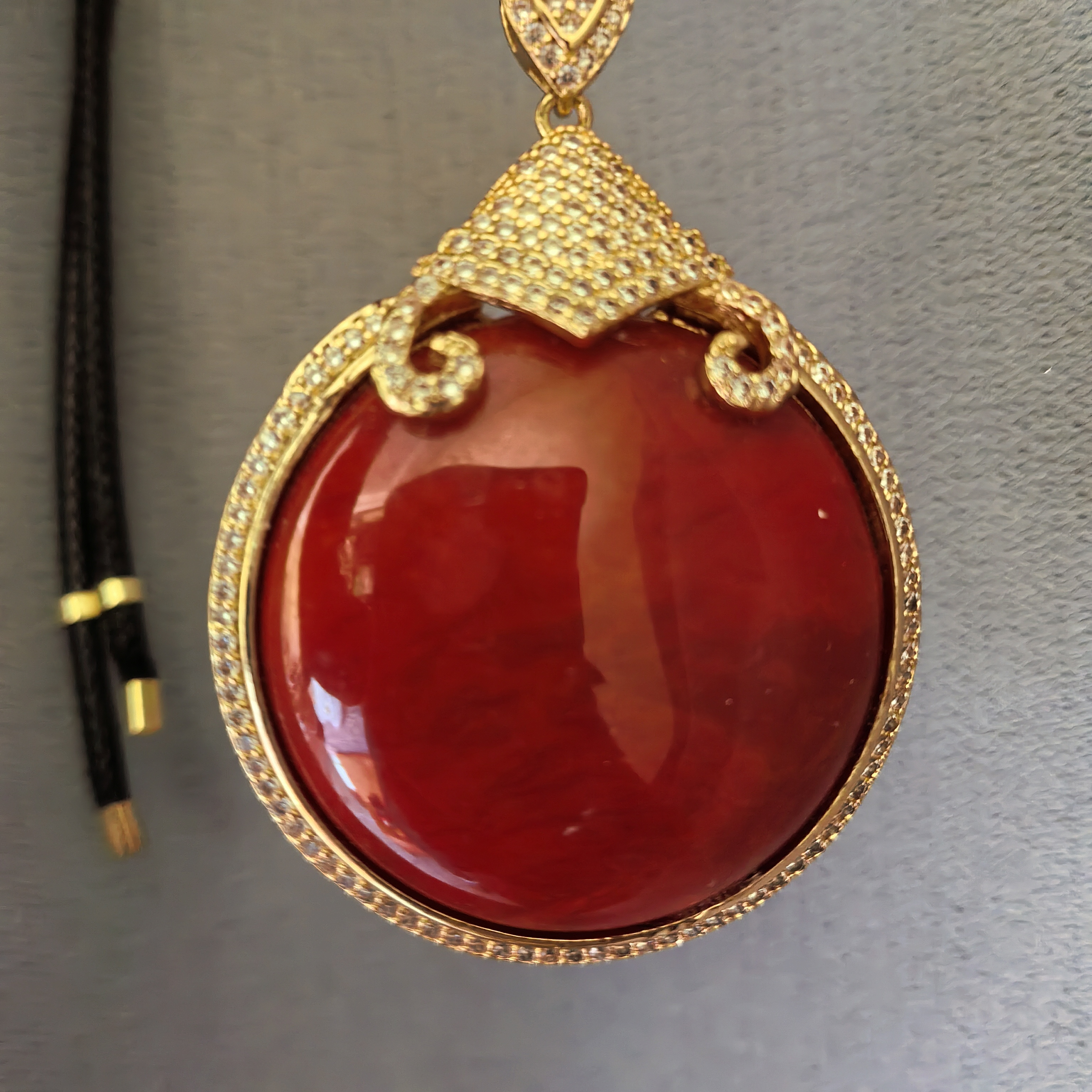 黄铜亚克力吊坠 藏式民族风项链新款