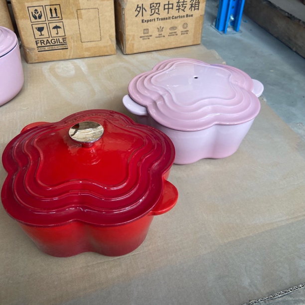 20cm花朵锅#铸铁珐琅厨房佳品美食美器精致生活