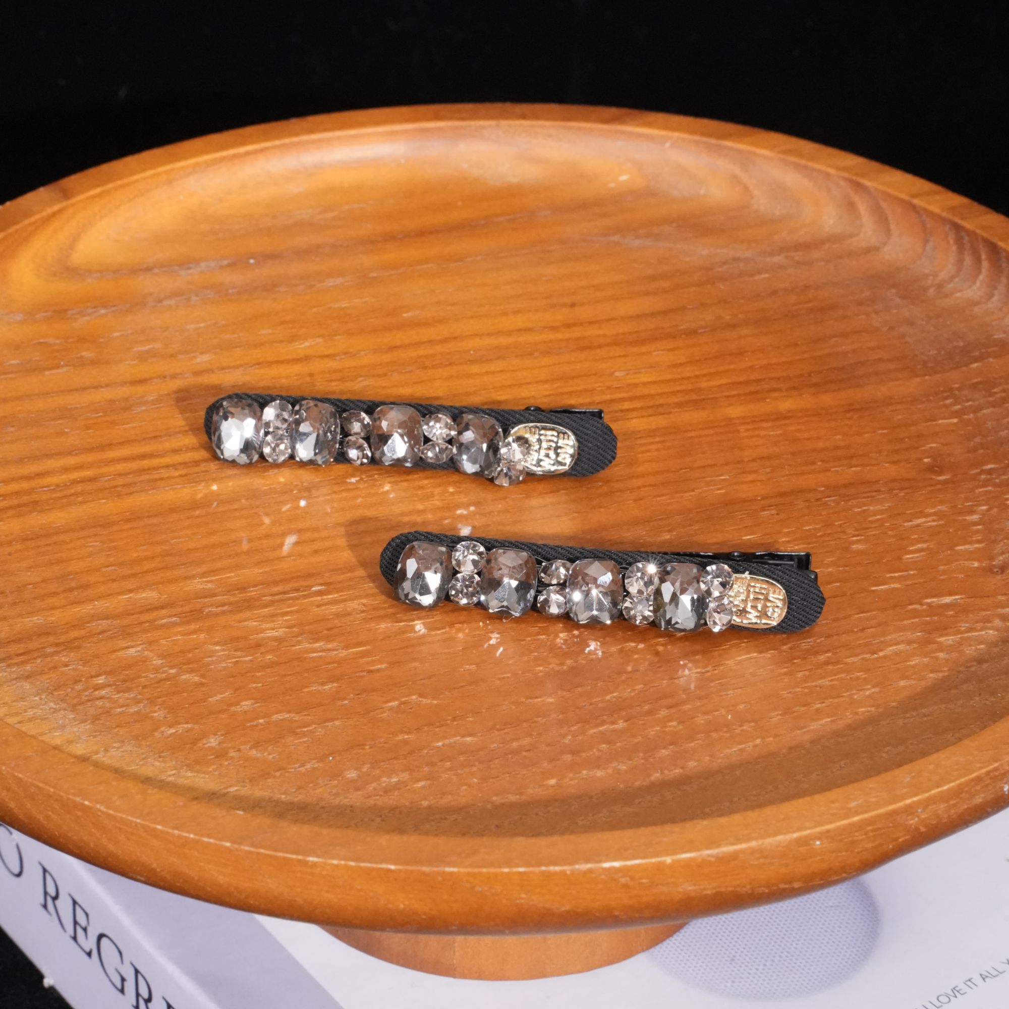 【FNQ412】森系一字夹女日韩边夹少女风发夹复古刘海夹鸭嘴夹