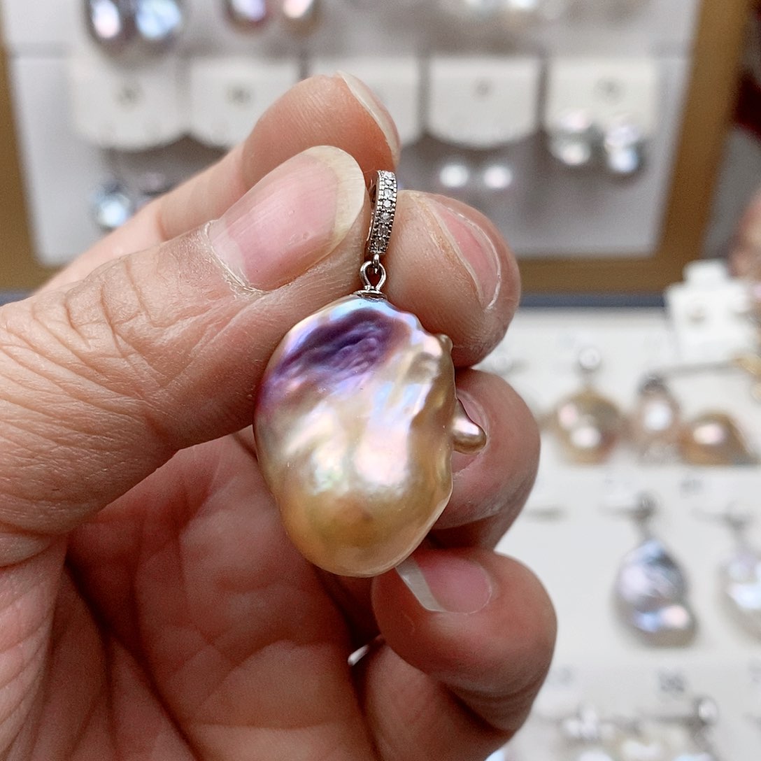 淡水珍珠颈饰银S925镶嵌