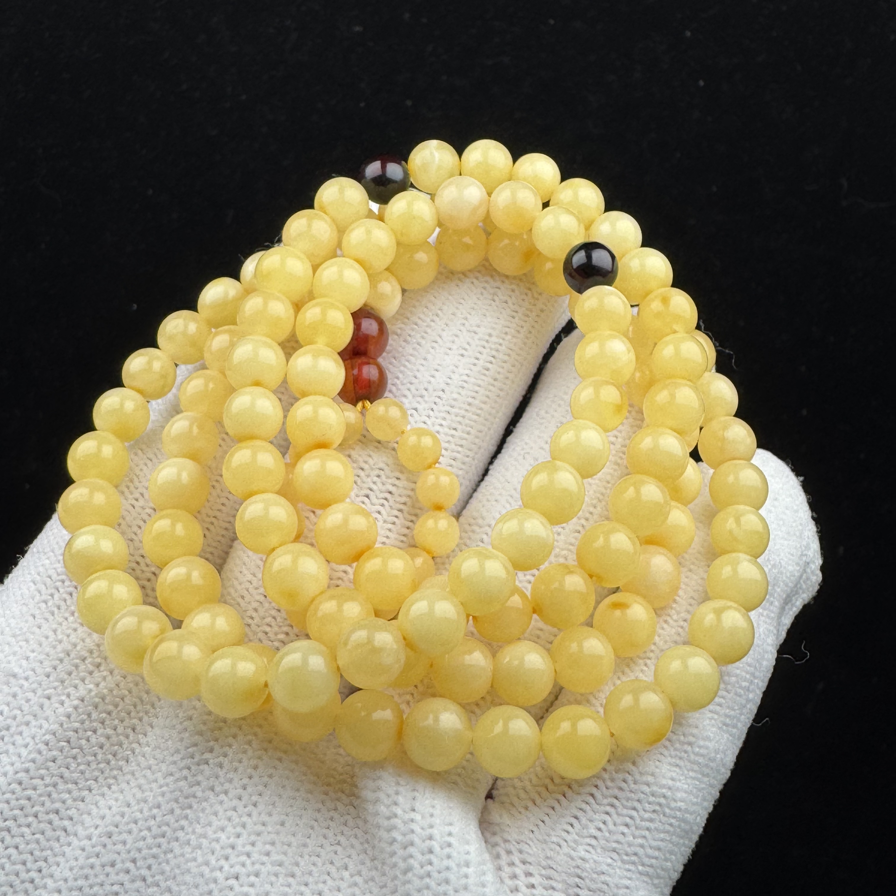 G1292天然蜜蜡制品 俄料圆珠108长串5.8mm 一物一图假一罚十