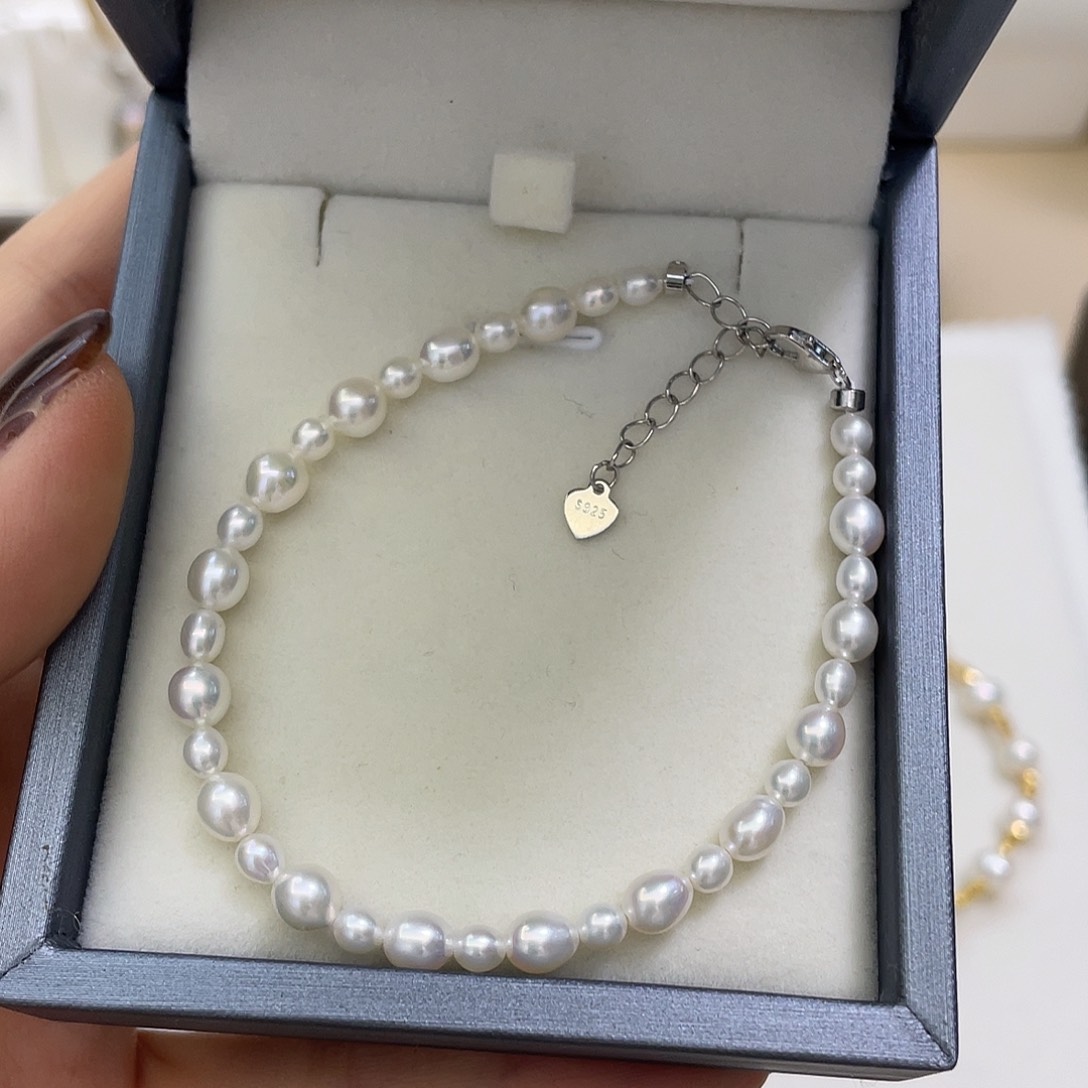 手链淡水珍珠银S925镶嵌