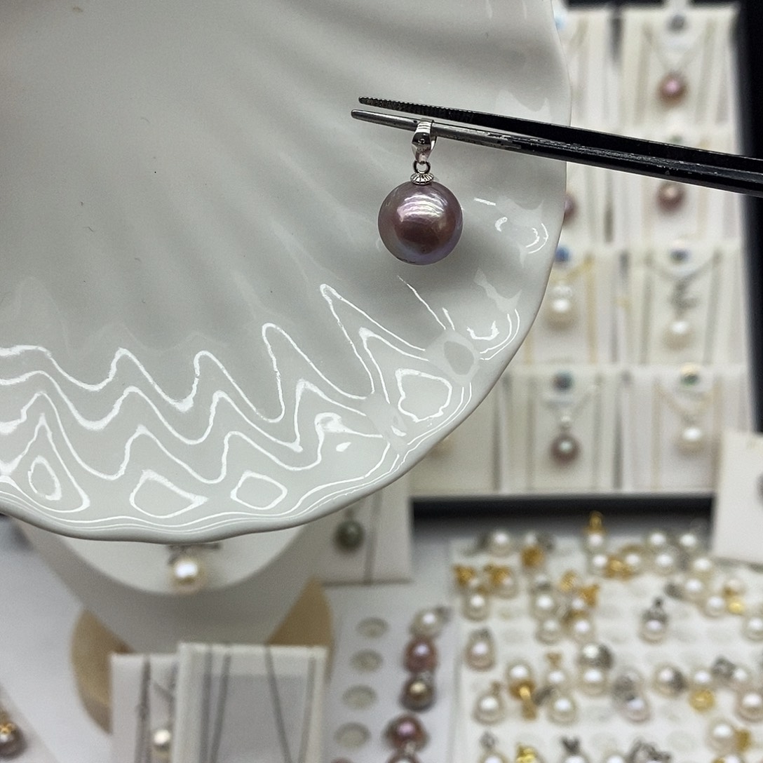 银S925镶嵌淡水珍珠吊坠(不含链)