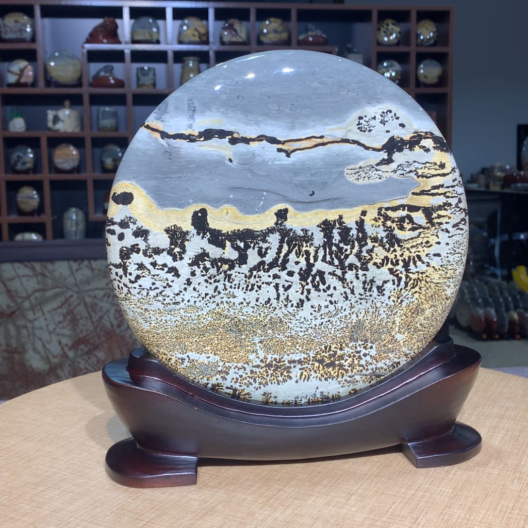 紫砂，广西国画石摆件，收藏观赏