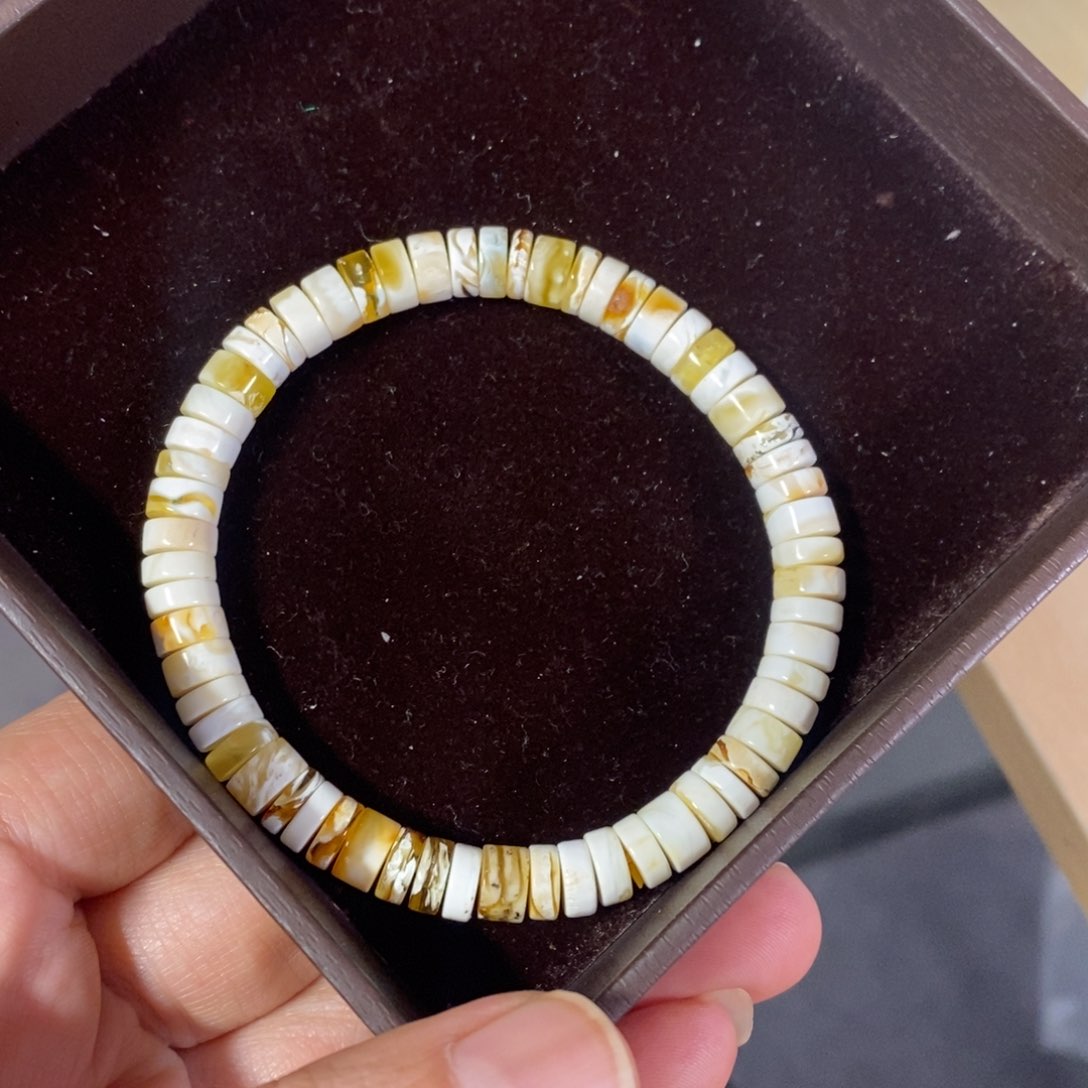 琥珀裸石未镶嵌7mm瓷白药片