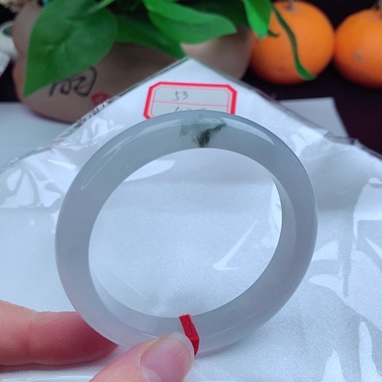 翡翠手镯未镶嵌   正圈53 冰飘花