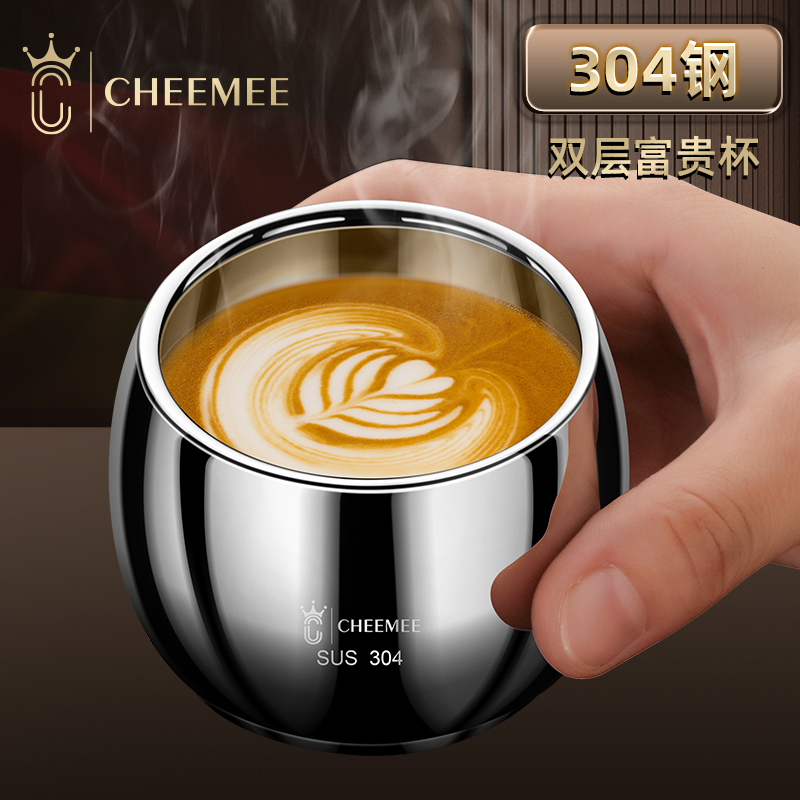 304不锈钢茶杯家用茶具不倒翁茶杯手工品茗杯功夫茶具主人杯茶碗
