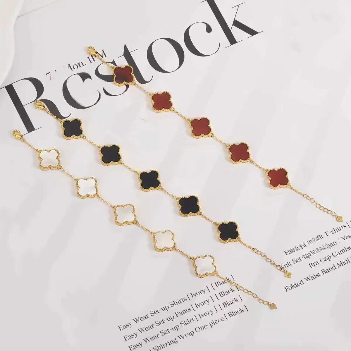 四叶草手链卡15mm经典百搭大款五色合集