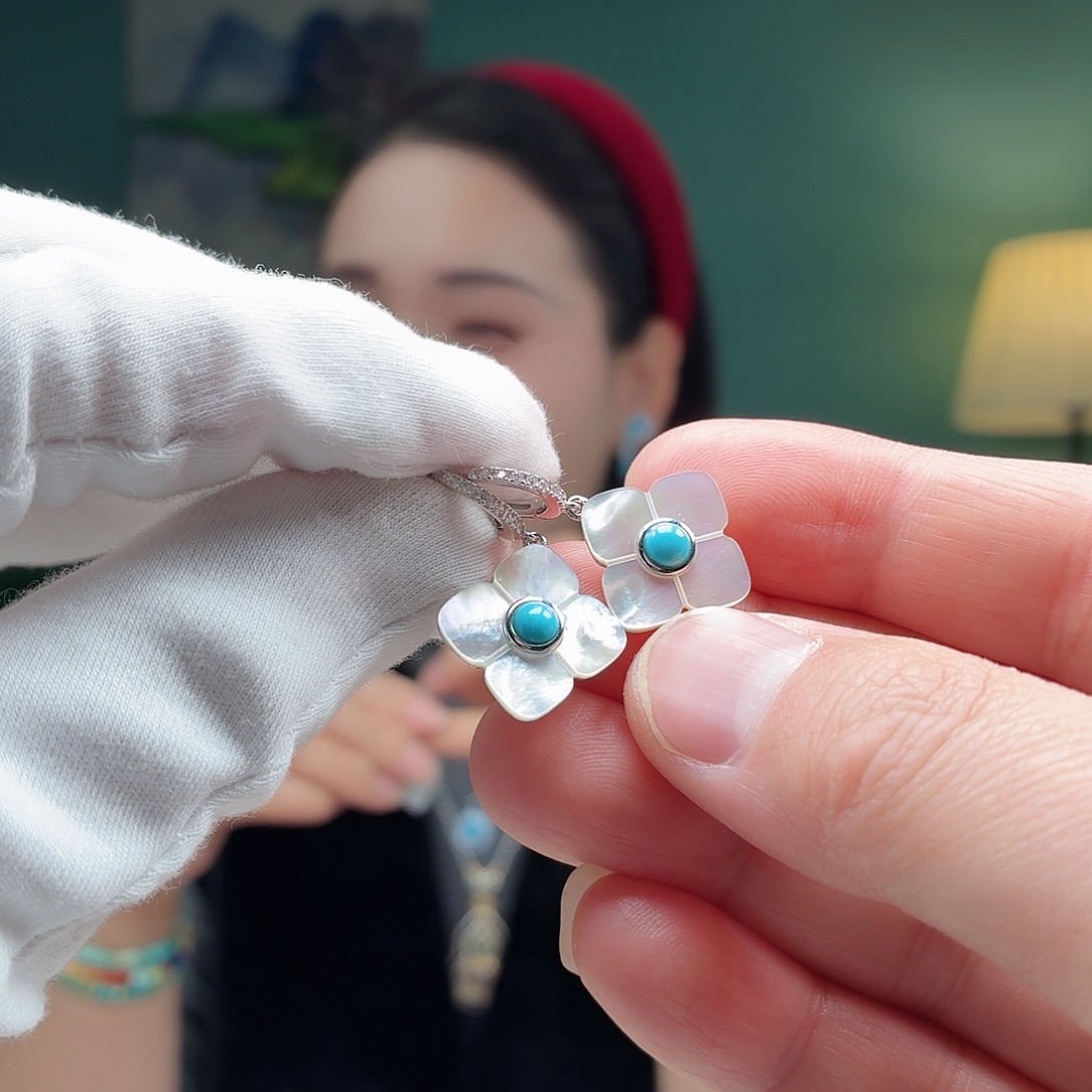 绿松石银S925镶嵌颈饰