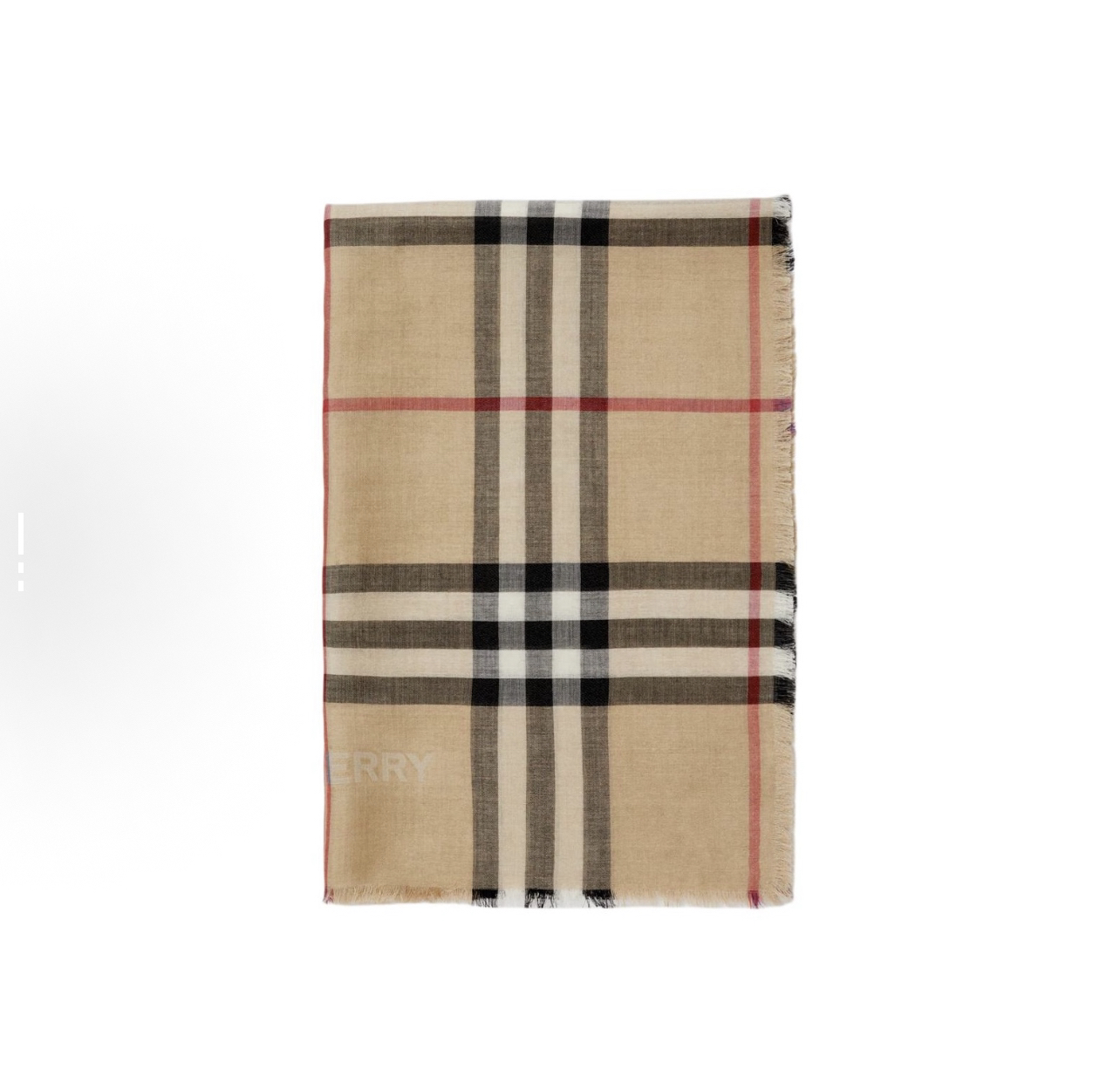 未使用 BURBERRY/博柏利 双面两用格纹丝毛混纺围巾