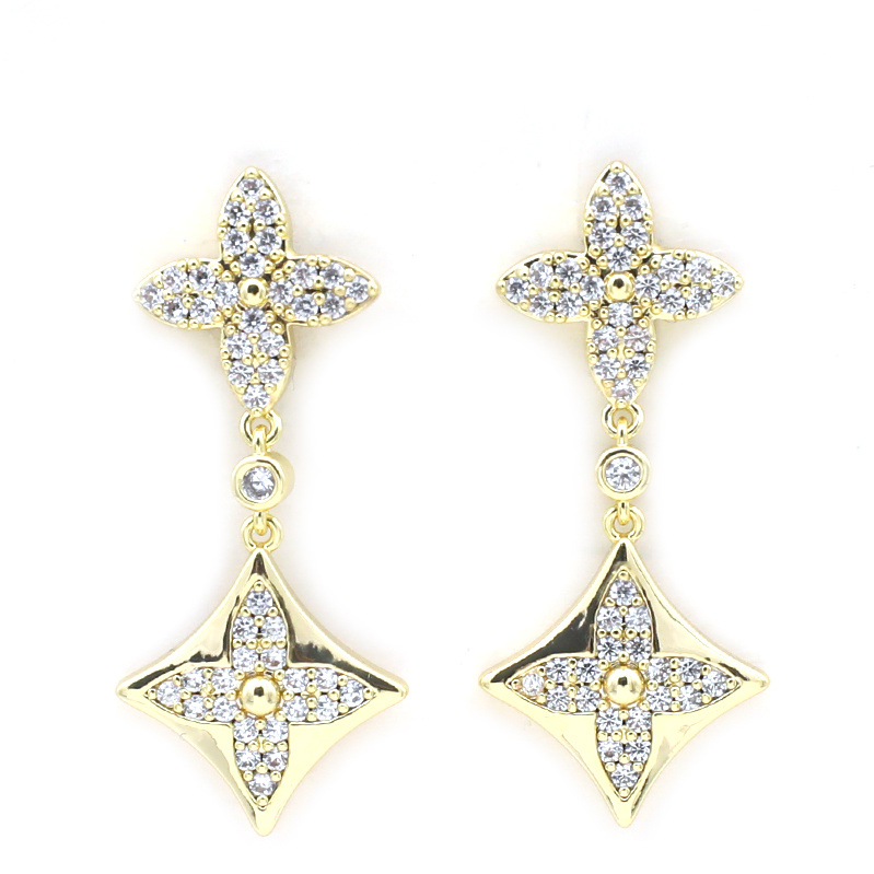 合金耳饰 镀K金设计师款时尚轻奢耳饰~3584