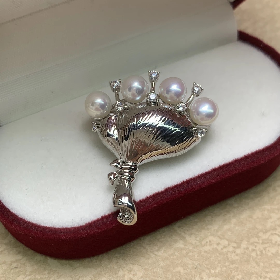 珊然【花束】天然珍珠胸针 经典百搭气质款 高品质