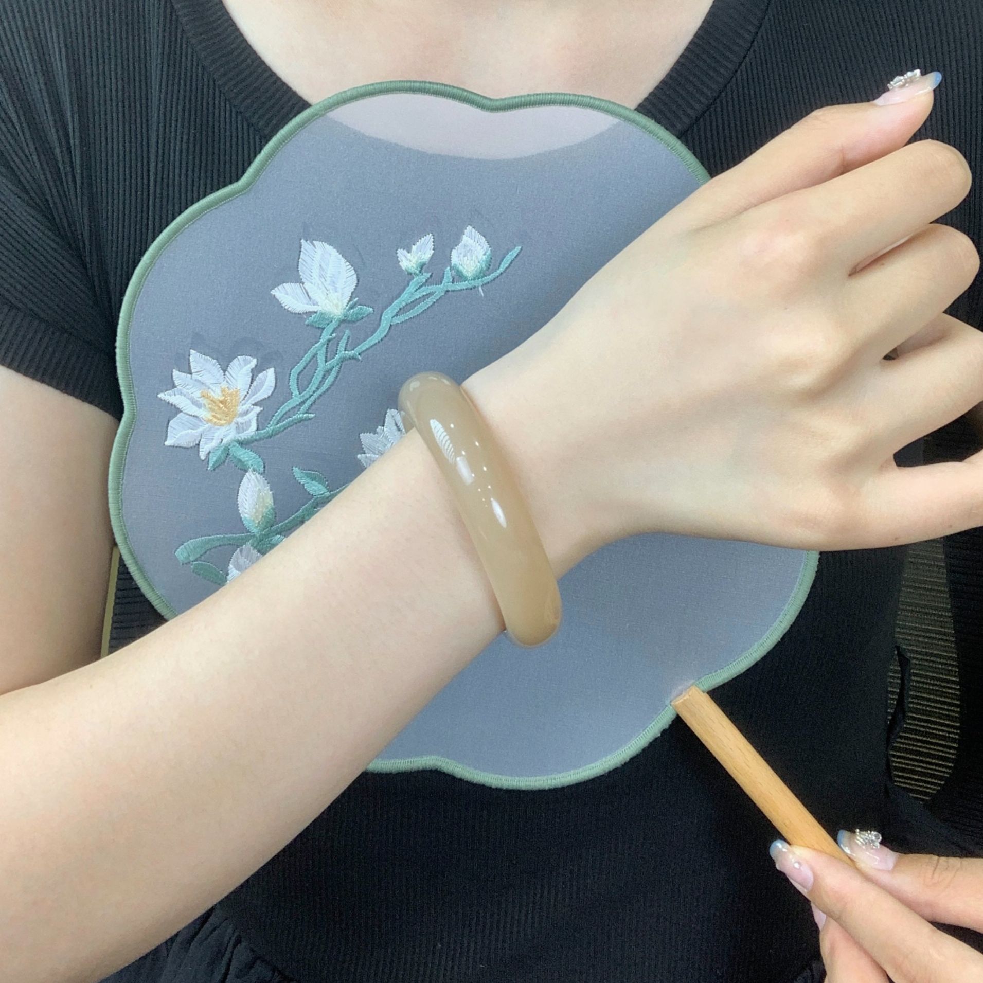 青海山料满色冰藕粉正圈时尚优雅 SZ 0101