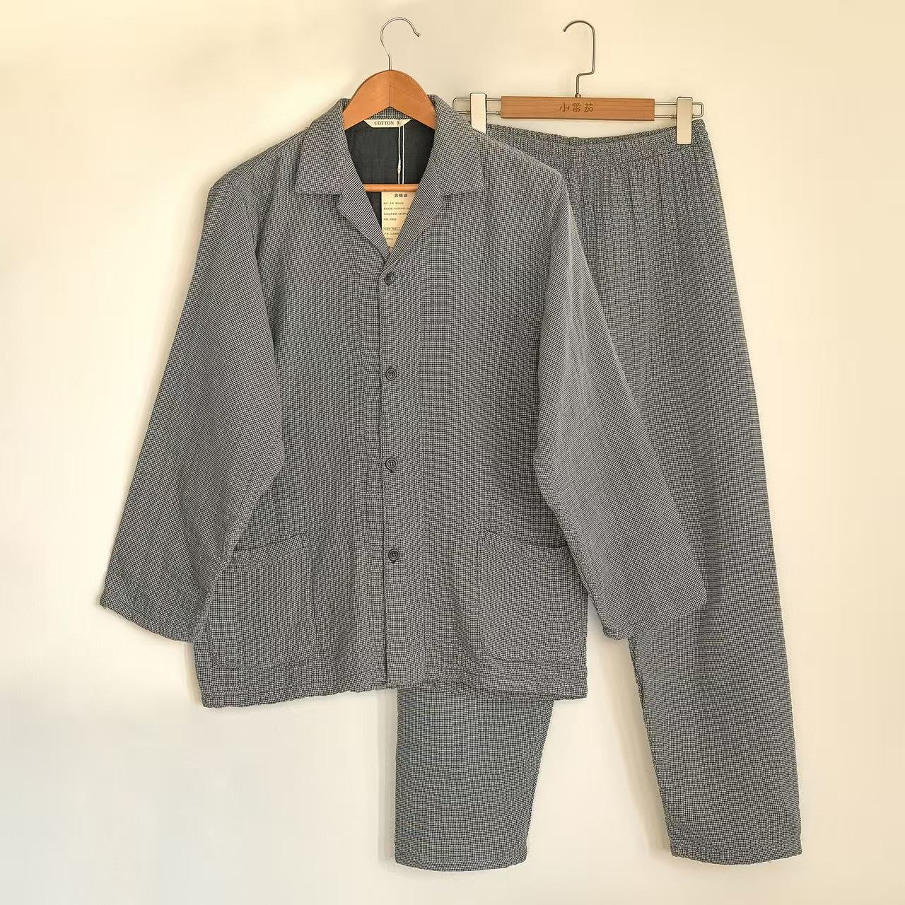 【男款四层纱】全棉A类新疆棉长袖长裤秋冬款睡衣家居服套装       