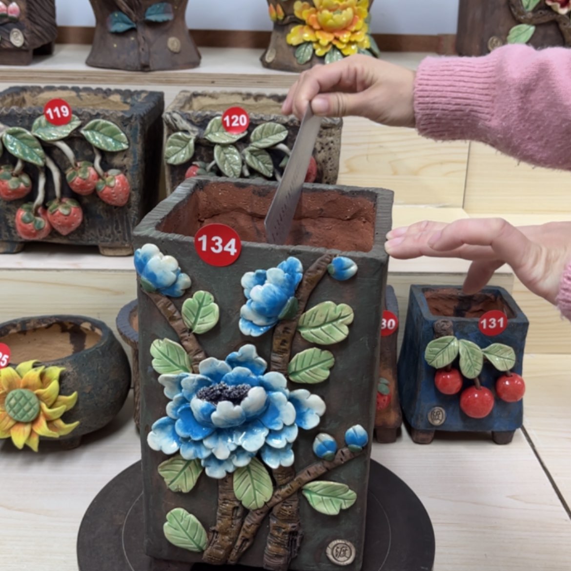 【闪购商品】紫砂花盆134号内口13外高25