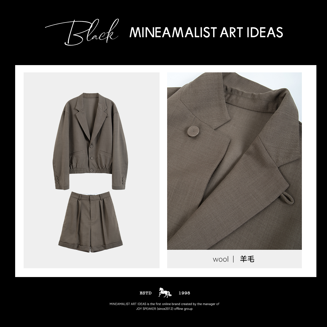 【MAIx日本进口】夏季超薄羊毛翻领夹克短裤4208MJ