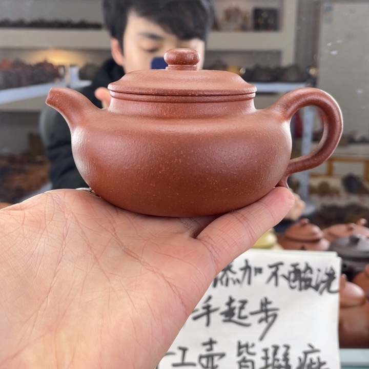 紫砂茶壶200cc红降坡茶壶