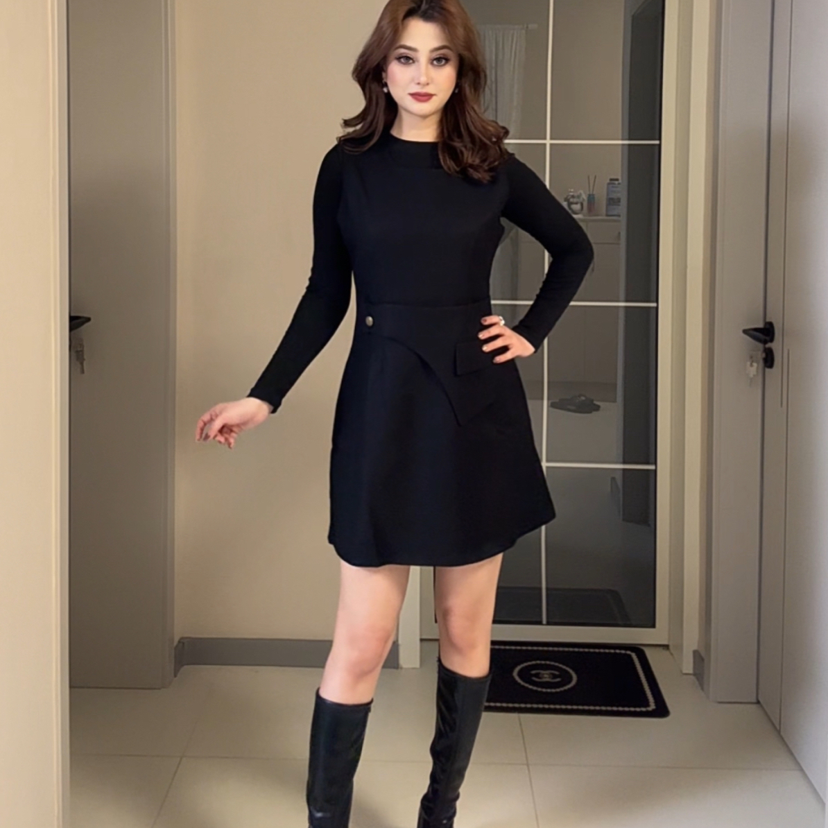 秋季气质马甲背心连衣裙女韩系通勤修身显瘦中长款内搭打底裙子