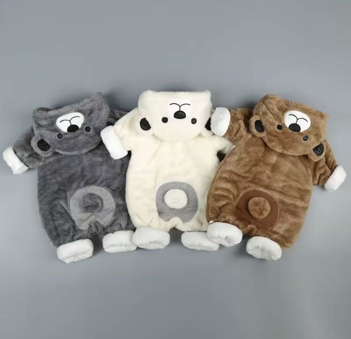 ｛乖乖小熊｝婴幼儿冬季外出服加棉加厚爬爬服哈衣