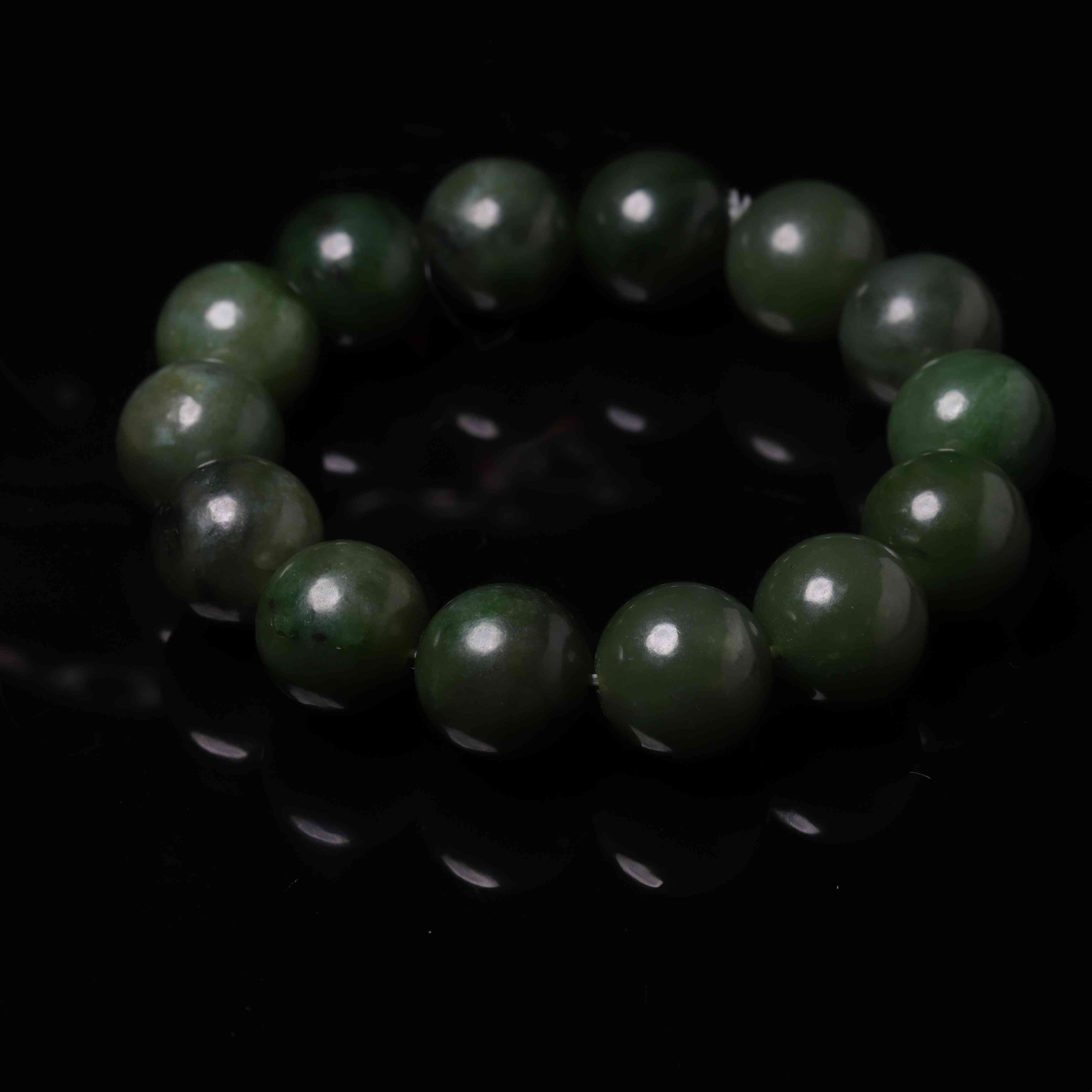 清代和田玉碧玉手串-NX