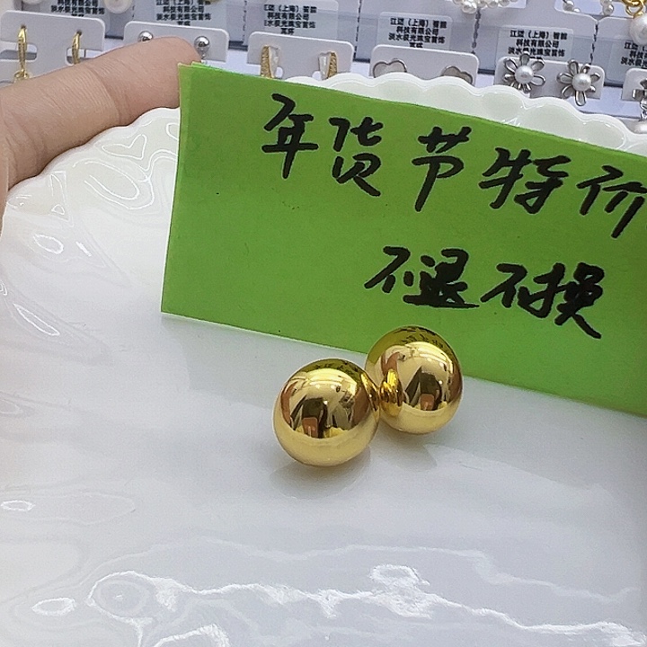 淡水珍珠特价银耳饰14-14.5m m银S925镶嵌