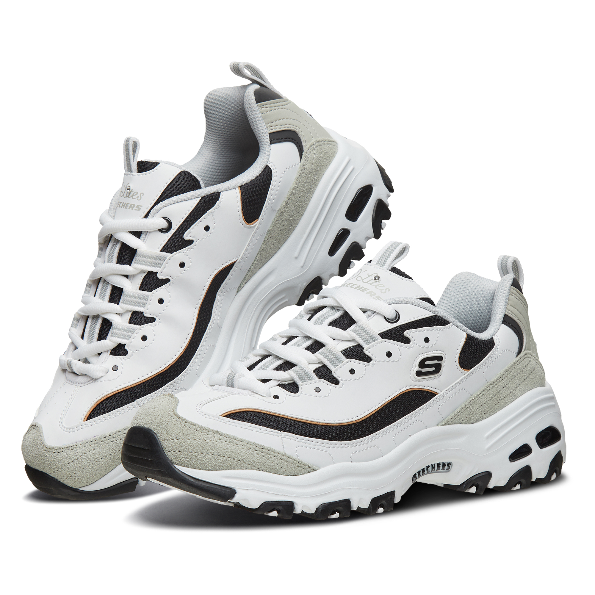 【恬恬专用】6228 斯凯奇 白金 四季熊猫鞋透气缓震老爹鞋