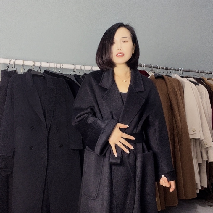 双面呢大衣灰色S码