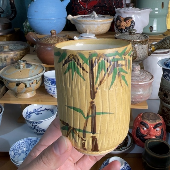 瓷片竹子画片杯子不错