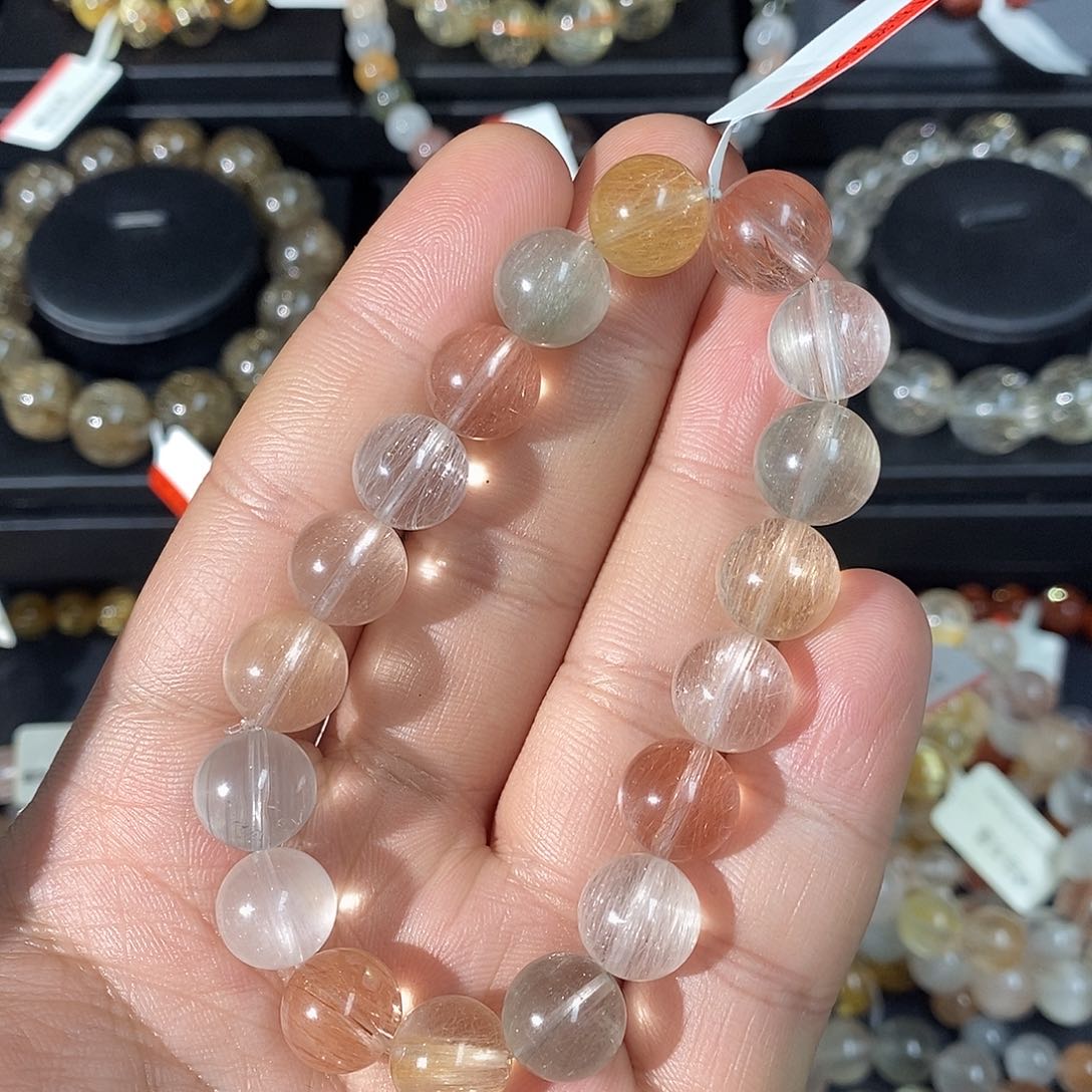 未镶嵌手链水晶钢丝彩兔毛