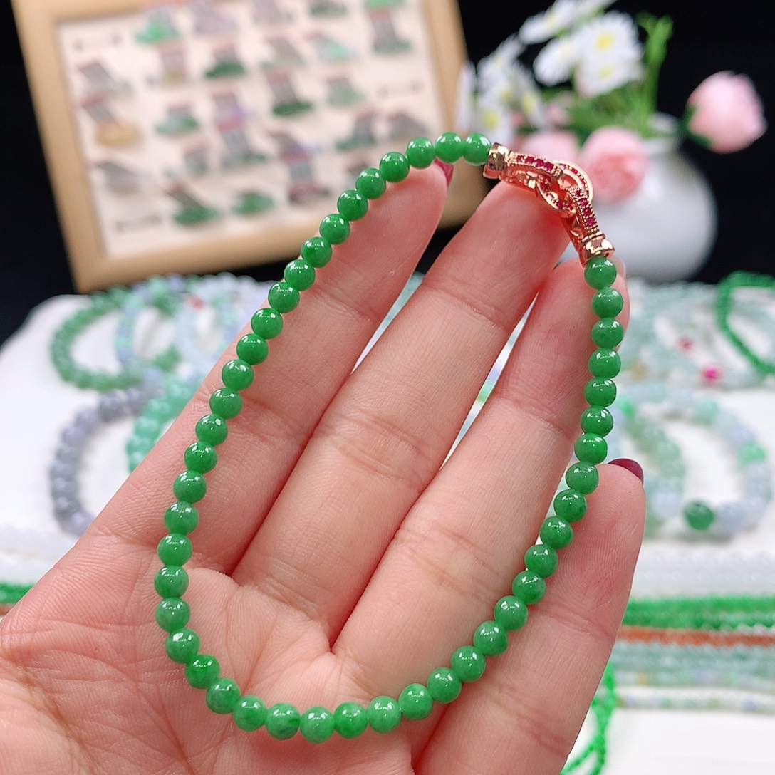 翡翠未镶嵌手链4.2mm