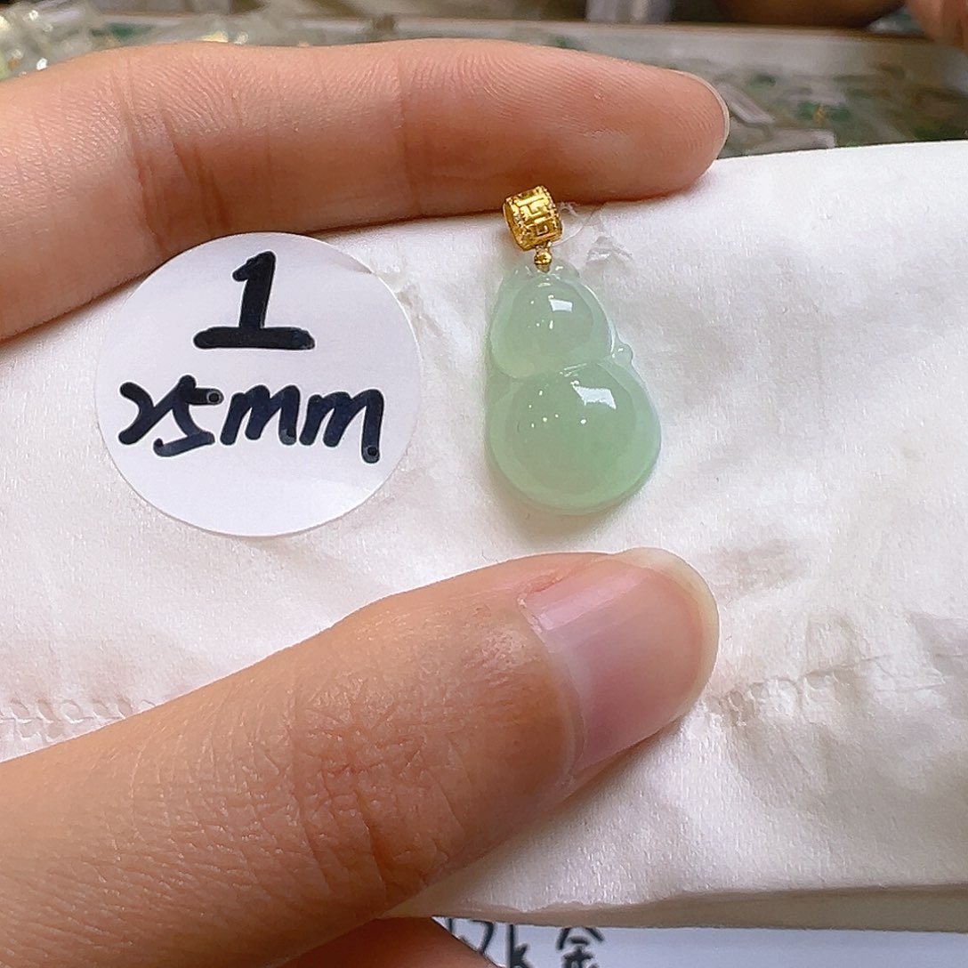 翡翠18K金镶嵌吊坠(不含链)翡翠