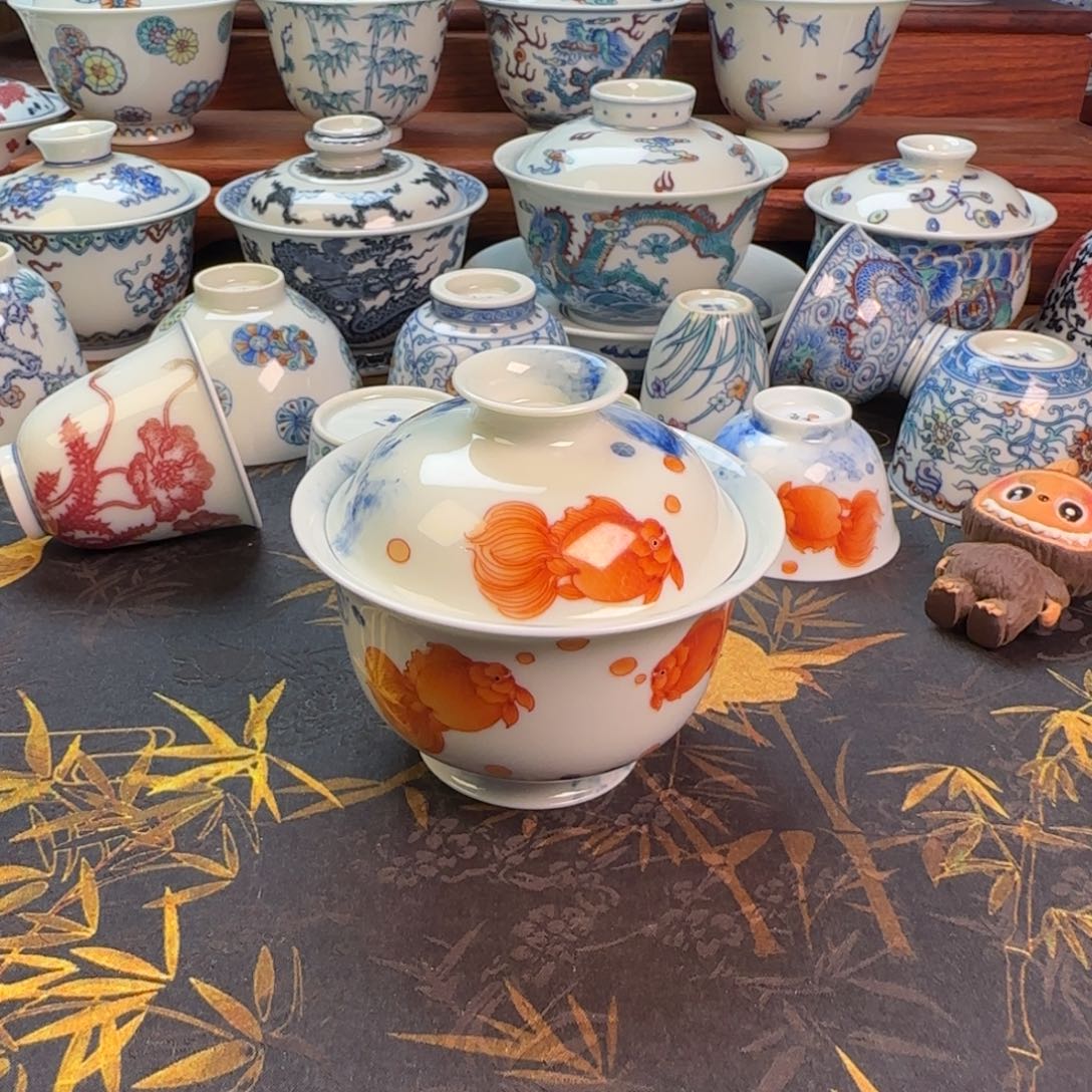 金玉满堂元宝盖碗